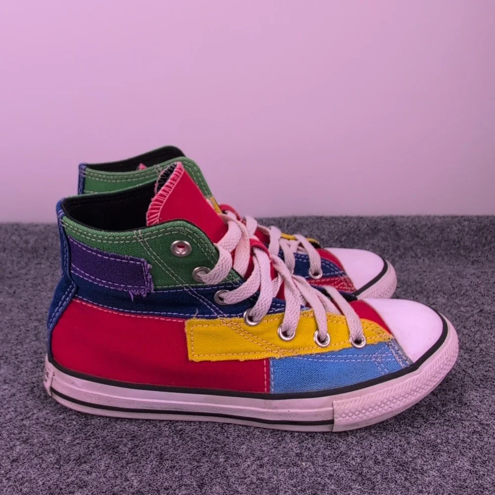 Converse Chuck Taylor All Star Patchwork High Top Youth 3 Multi Color 373163F